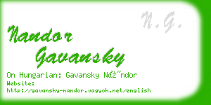nandor gavansky business card